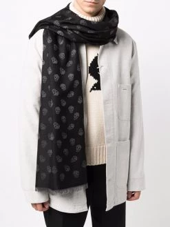 Alexander McQueen skull-print knitted scarf