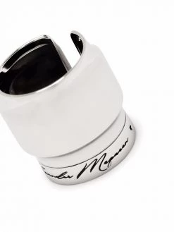 Alexander McQueen engraved-logo ring