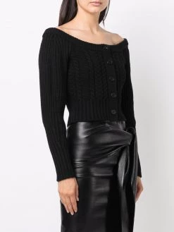 Alexander McQueen cable-knit boat-neck cardigan