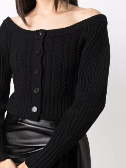 Alexander McQueen cable-knit boat-neck cardigan
