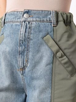 Coupon 🌟 Alexander McQueen Contrasting panel high waist denim shorts ✔️ 9 Alexander McQueen contrasting-panel high-waist denim shorts