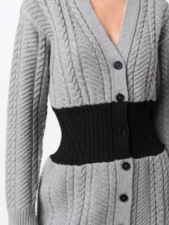 Alexander McQueen bi-colour cable knit cardigan