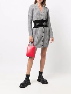 Alexander McQueen bi-colour cable knit cardigan