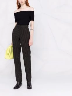 Alexander McQueen short-sleeve bardot top