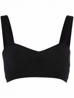 Alexander McQueen knitted wool-blend bra top