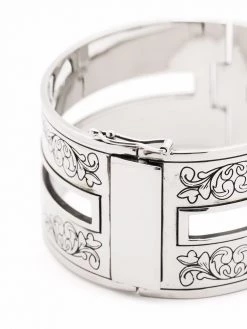 Alexander McQueen etched-design cuff bracelet