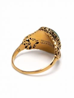 Alexander McQueen cabochon-embellished ring