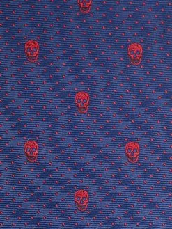 Alexander McQueen Skull embroidered silk tie