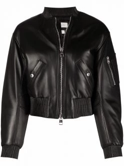 Alexander McQueen polished-finish zip-fastening jacket