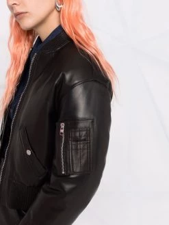 Alexander McQueen polished-finish zip-fastening jacket