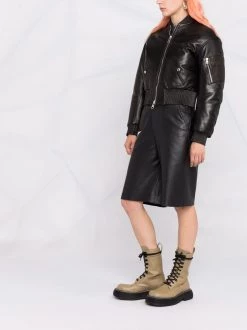 Alexander McQueen polished-finish zip-fastening jacket