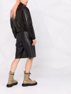 Alexander McQueen polished-finish zip-fastening jacket