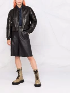 Alexander McQueen polished-finish zip-fastening jacket