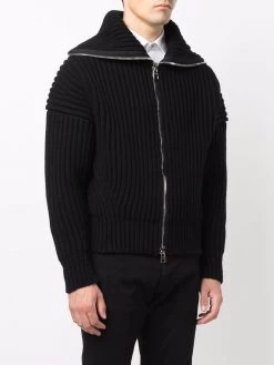 Alexander McQueen ribbed-knit zip-up jacket