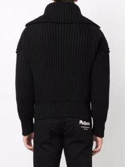 Alexander McQueen ribbed-knit zip-up jacket