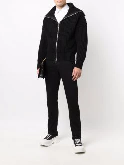Alexander McQueen ribbed-knit zip-up jacket