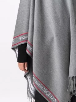Alexander McQueen logo-trim knitted cape