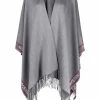 Alexander McQueen logo-trim knitted cape