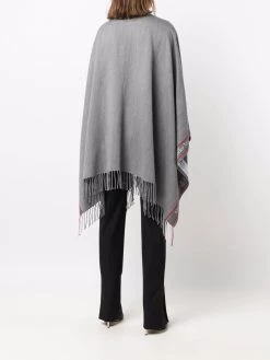 Alexander McQueen logo-trim knitted cape