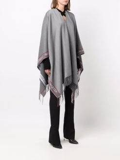 Alexander McQueen logo-trim knitted cape