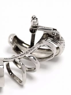 Flash Sale 👍 Alexander McQueen Punk floral engraved multi hoop ear cuff 👍 5 Alexander McQueen Punk floral-engraved multi-hoop ear cuff