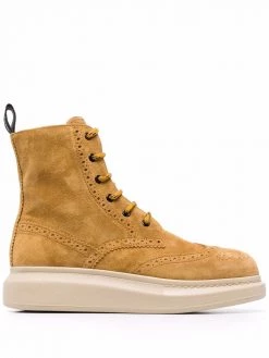 Alexander McQueen brogue-detail suede boots