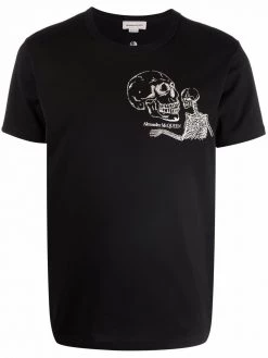 Alexander McQueen skull logo-embroidered short-sleeve T-shirt