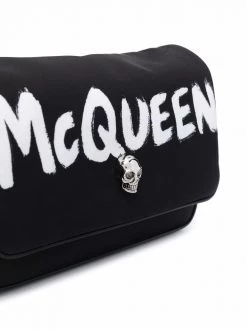 Alexander McQueen logo-graffiti-print crossbody bag