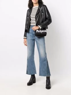 Alexander McQueen logo-graffiti-print crossbody bag