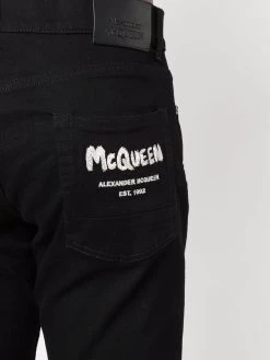Alexander McQueen logo-embroidered skinny jeans