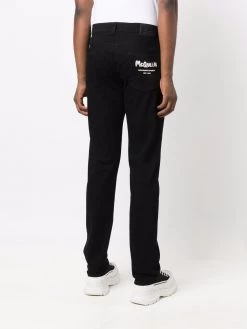 Alexander McQueen logo-embroidered skinny jeans