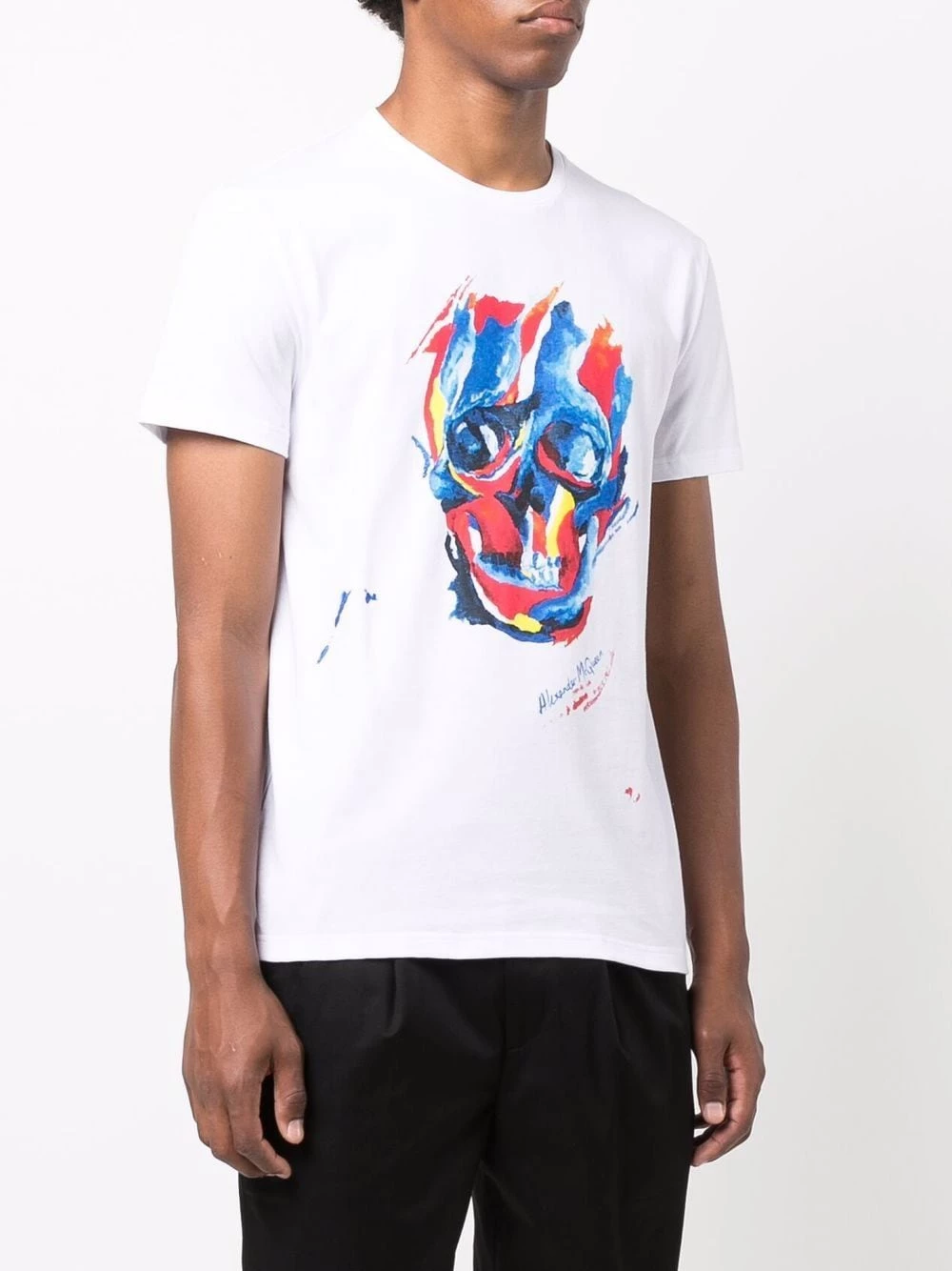 Best deal โ๏ธ Alexander McQueen Painterly skull print short sleeve T ๐ shirt ๐ 3 Alexander McQueen painterly skull-print short-sleeve T-shirt