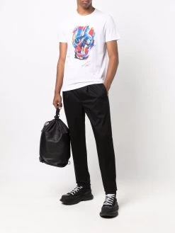 Alexander McQueen painterly skull-print short-sleeve T-shirt