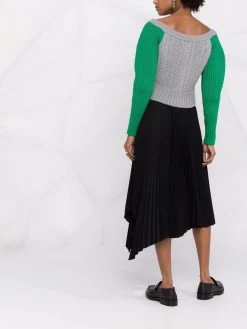 Alexander McQueen two-tone cable-knit cardigan