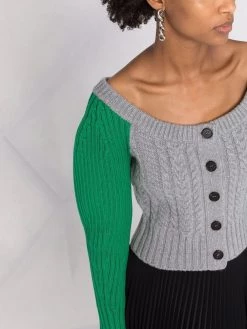 Alexander McQueen two-tone cable-knit cardigan