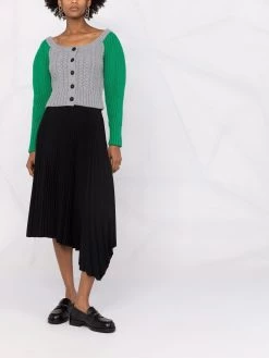 Alexander McQueen two-tone cable-knit cardigan