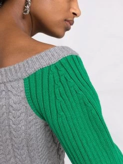 Alexander McQueen two-tone cable-knit cardigan