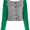 Alexander McQueen two-tone cable-knit cardigan