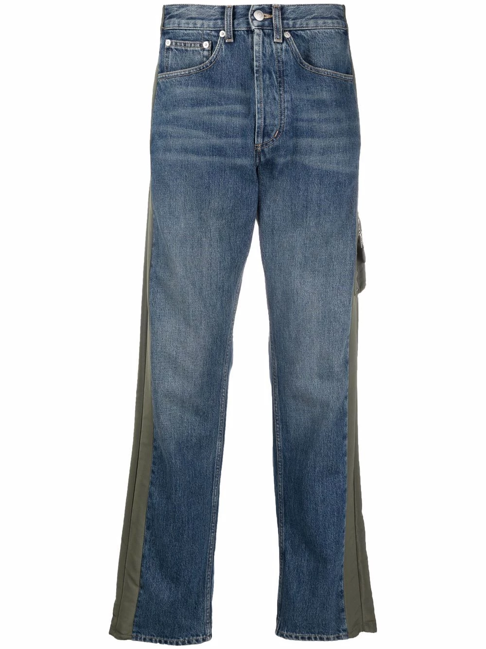 Deals ❤️ Alexander McQueen Panelled straight leg 👖 jeans 🤩 1 Alexander McQueen panelled straight-leg jeans