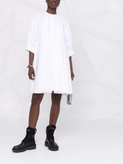 Alexander McQueen flared band-collar dress