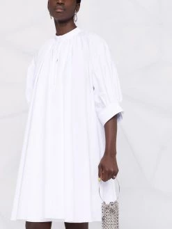 Alexander McQueen flared band-collar dress