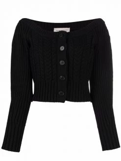 Alexander McQueen off-shoulder knit cardigan
