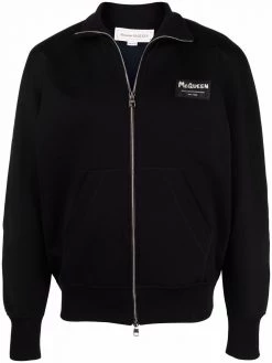 Alexander McQueen logo-patch bomber jacket