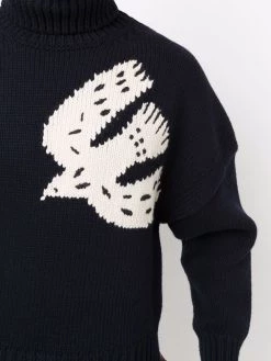 Alexander McQueen intarsia swallow-motif jumper