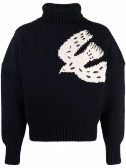 Alexander McQueen intarsia swallow-motif jumper