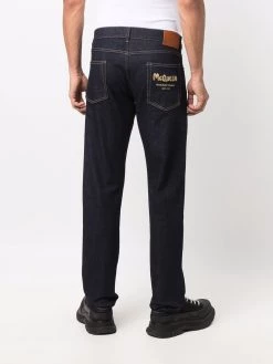 Alexander McQueen logo-embroidered slim-fit jeans