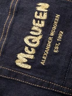 Alexander McQueen logo-embroidered slim-fit jeans