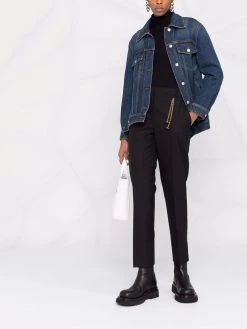 Alexander McQueen spread-collar denim jacket