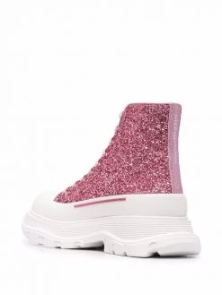 Alexander McQueen Tread Slick glittered ankle boots