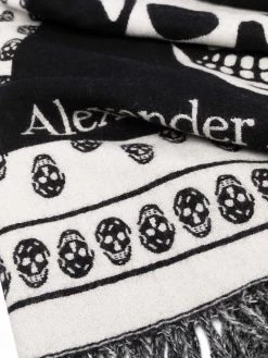 Alexander McQueen skull-print wool scarf
